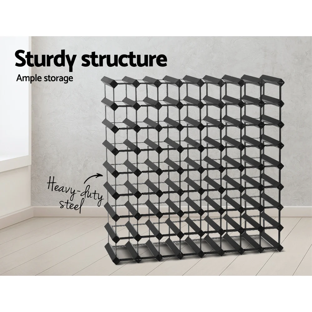 Artiss Wine Rack 72 Bottle Black - Image 4