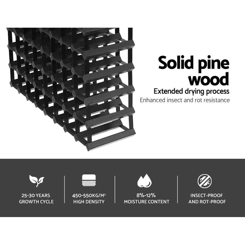 Artiss Wine Rack 72 Bottle Black - Image 5