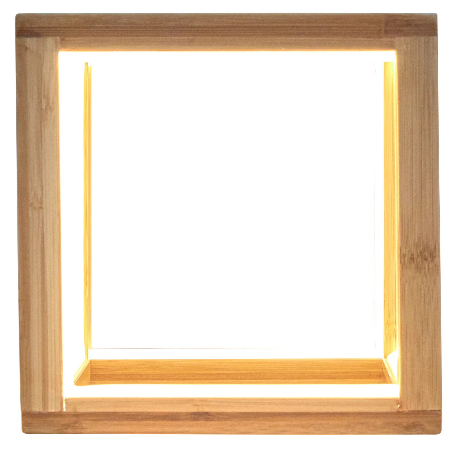 Bamboo Cube LED Lamp Modern Light Minimalistic Scandi - Natural - Image 3