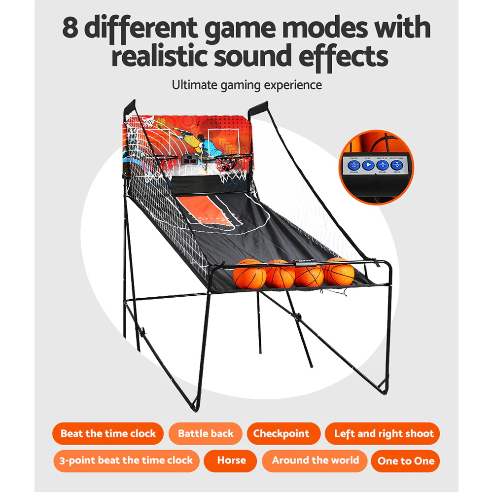 Basketball Arcade Game Electronic Scorer 8 Games Double Shoot Black - Image 6