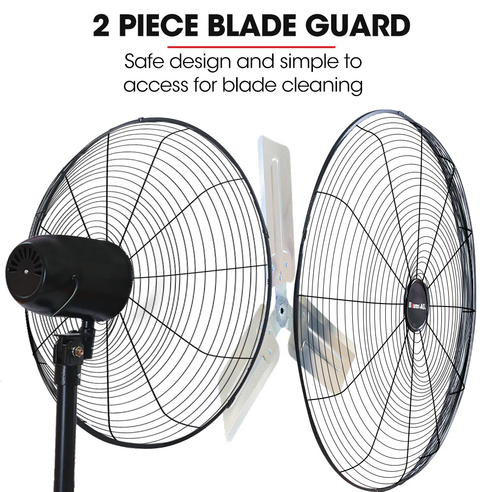BAUMR-AG 30" 762mm 300W Industrial Pedestal Fan, Large, Commercial, Heavy-duty, 3 Speed, EESS Certified - Image 7