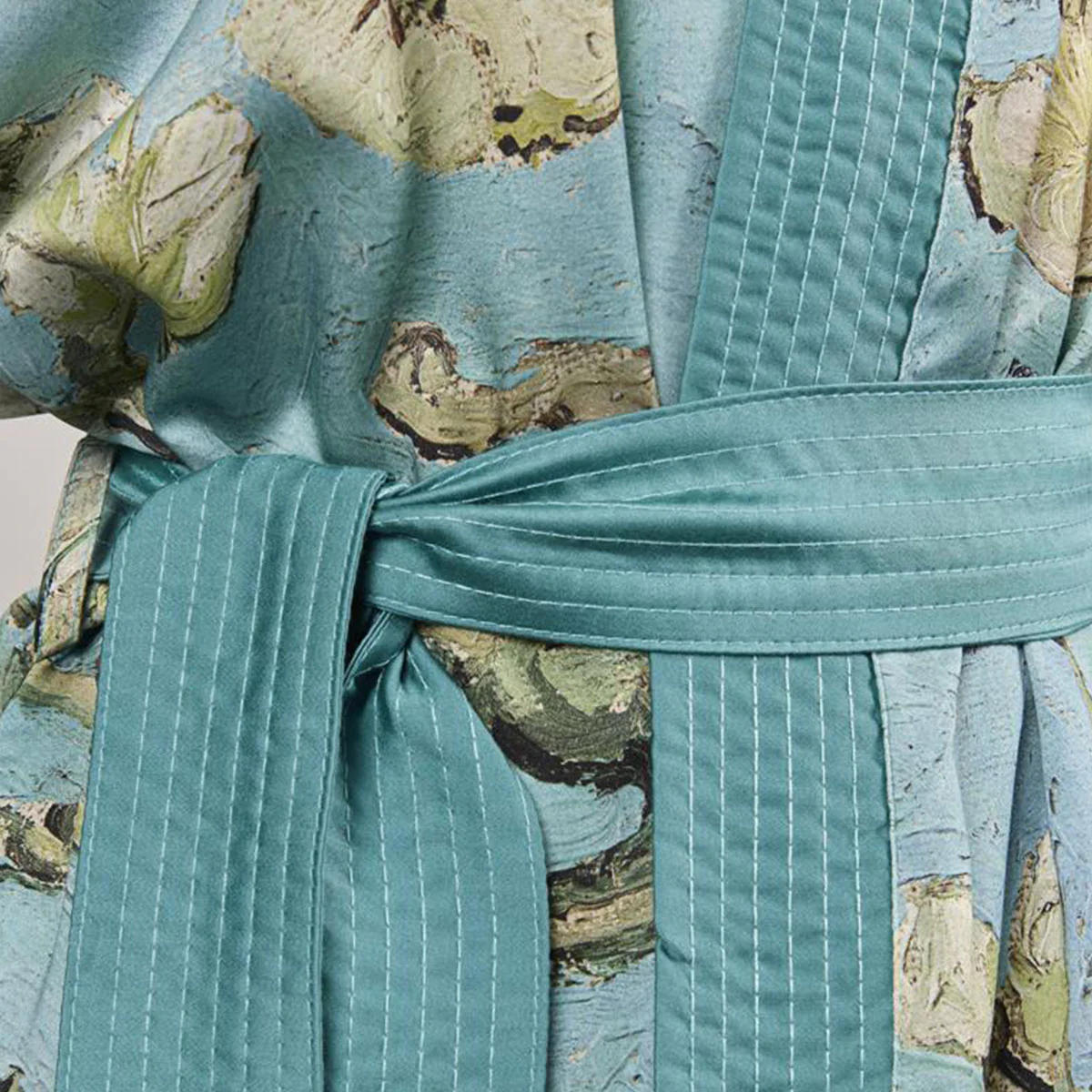 Bedding House Van Gogh Almond Blossom Blue Kimono Bath Robe Large/Extra Large - Image 4