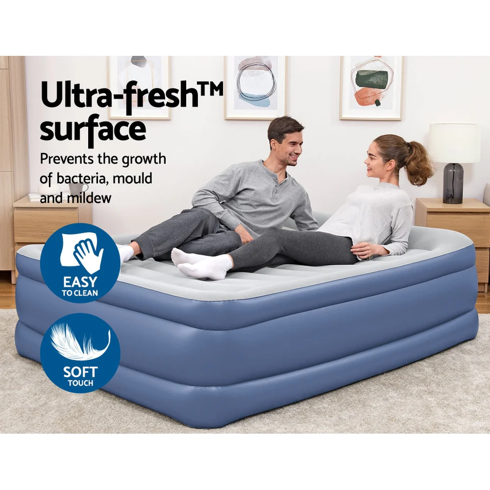 Bestway Air Mattress Queen Inflatable Bed 61cm Airbed Blue - Image 7