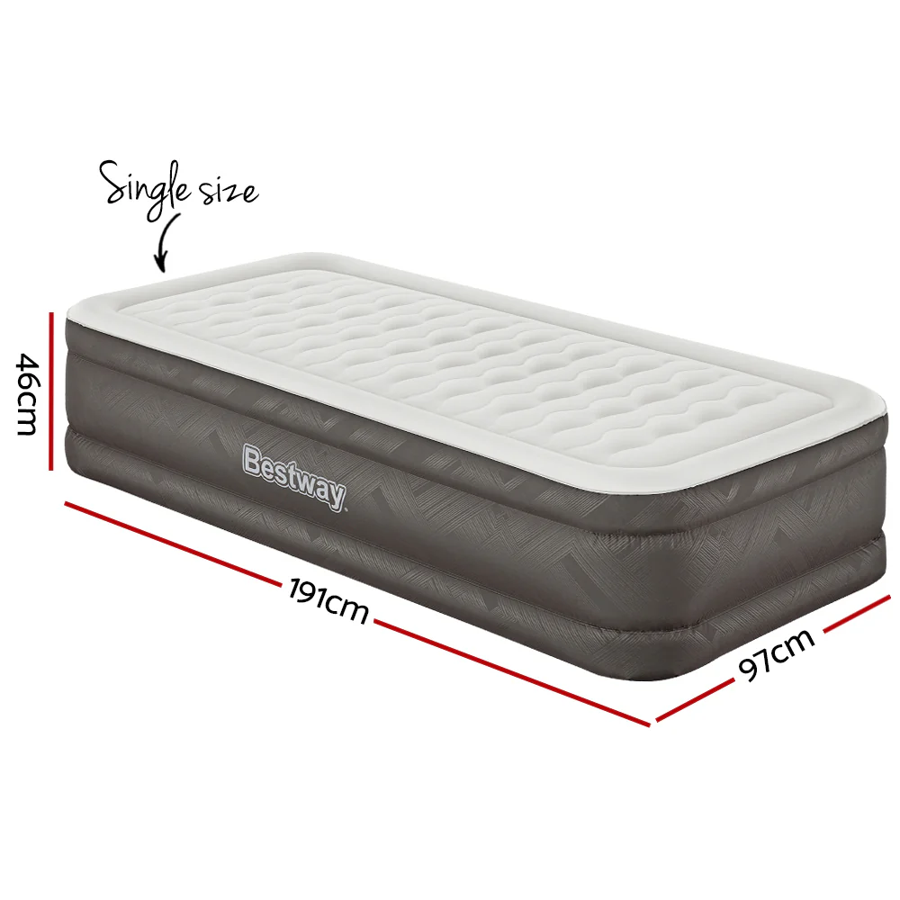 Bestway Air Mattress Single Inflatable Bed 46cm Airbed Grey - Image 2