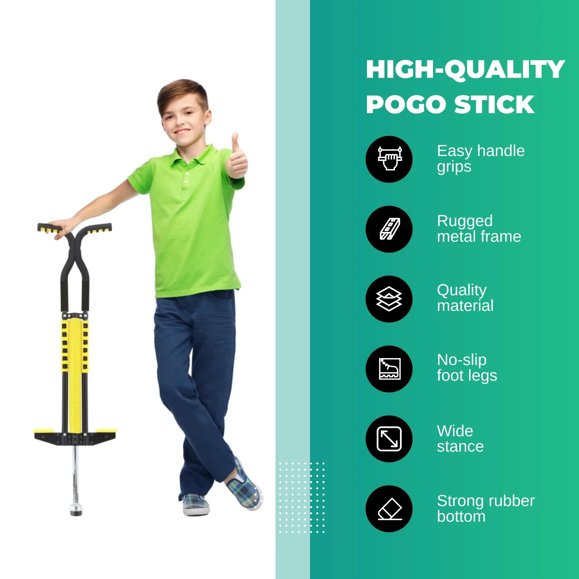 Black and Yellow Pogo Stick - Children's Large Jumping Jackhammer Toy - Image 7