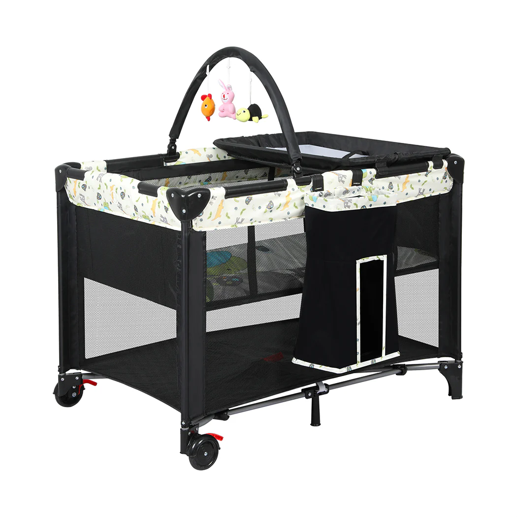 BoPeep Baby Cot Bed Crib Portable Bassinet Black