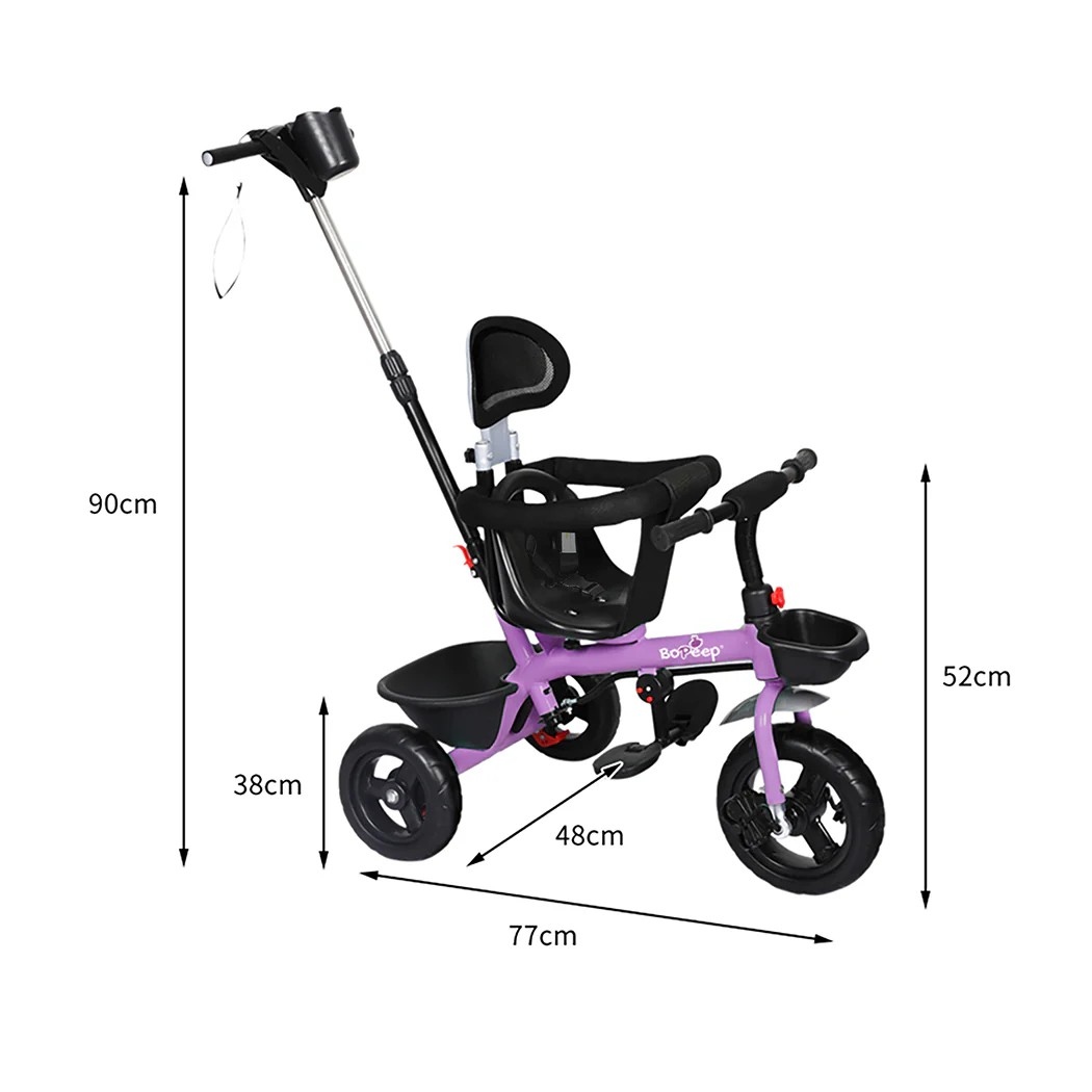 BoPeep Kids Tricycle Ride On Trike Toddler Purple - Image 2