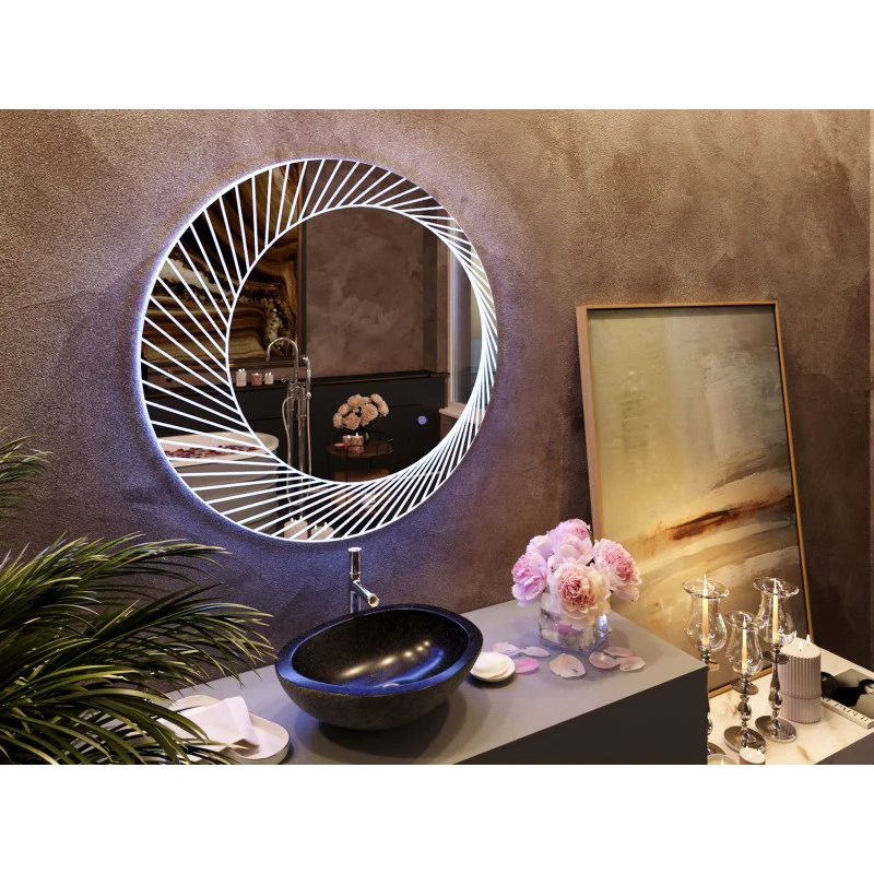 Bucciano Round LED Bathroom Wall Mirror - Image 3