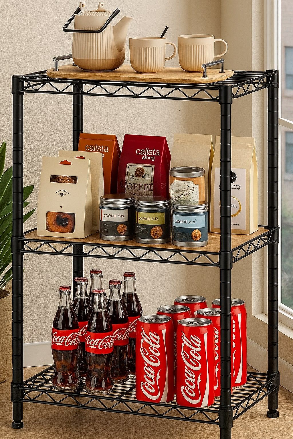 CARLA HOME 3-Tier Adjustable Metal Storage Shelves Wire Rack Organiser for Kitchen, Pantry, Bathroom or Laundry Room (45cm W x 40cm D x 103cm H) - Image 6