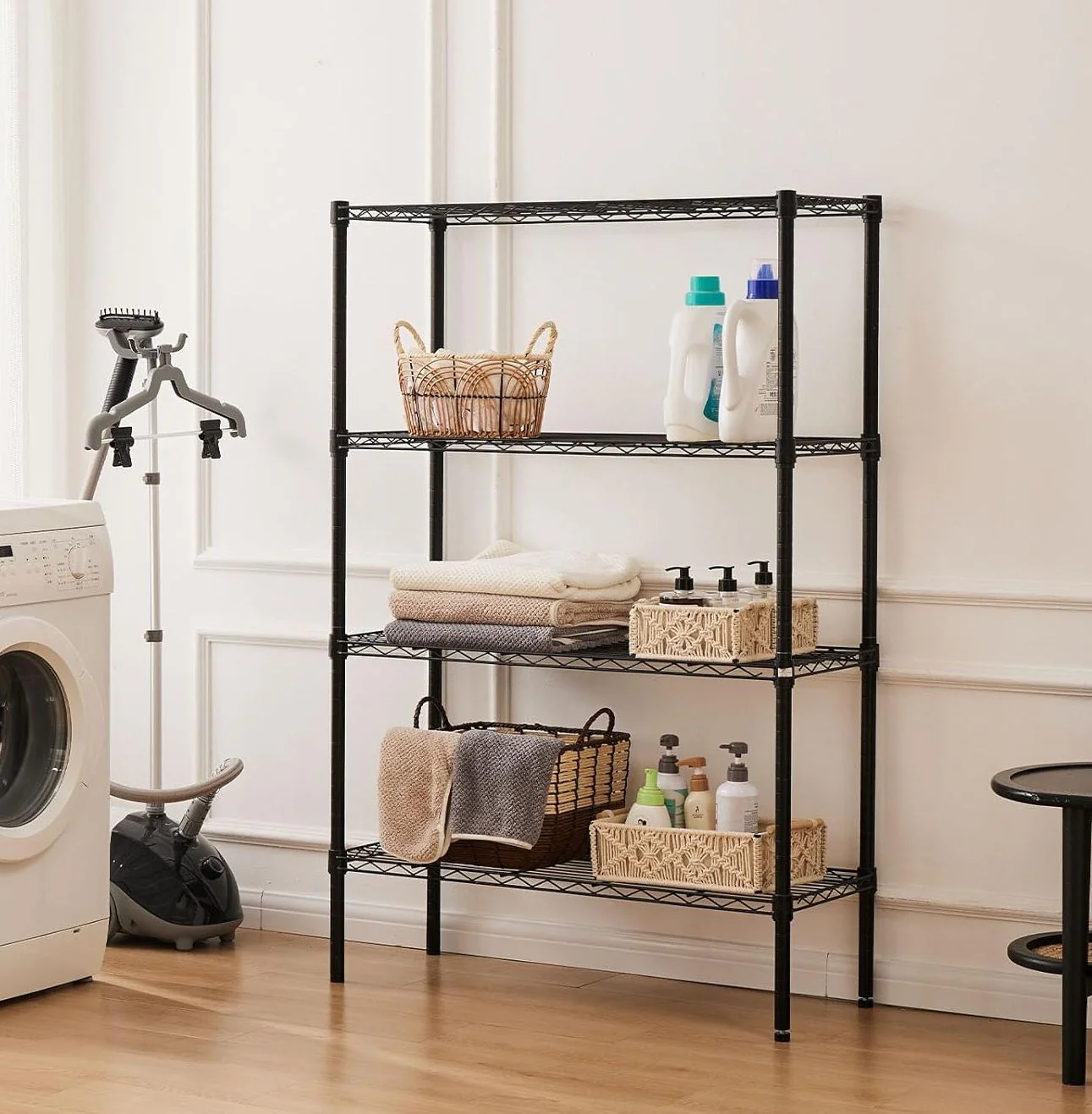 CARLA HOME 4-Tier Adjustable Metal Storage Shelves Wire Rack Organiser for Kitchen, Pantry, Bathroom or Laundry Room (60cm W x 40cm D x 140 cm H)