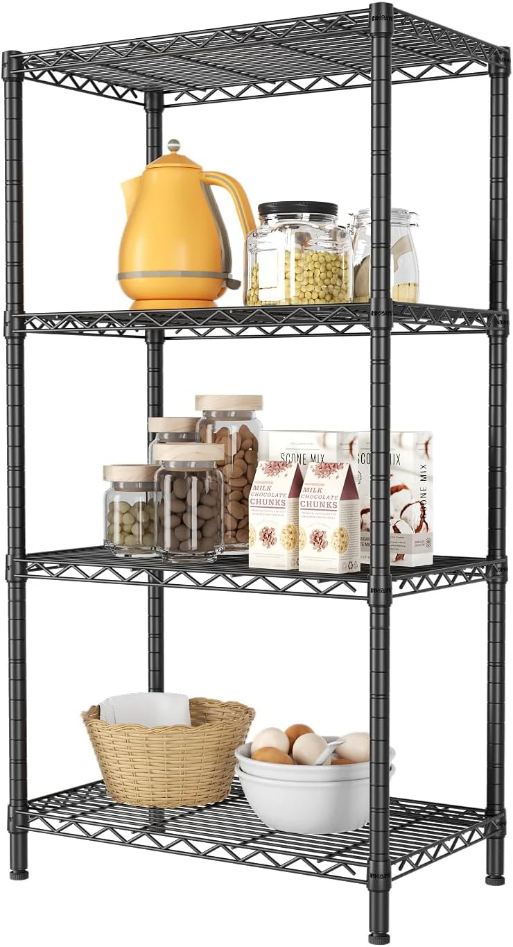 CARLA HOME 4-Tier Adjustable Metal Storage Shelves Wire Rack Organiser for Kitchen, Pantry, Bathroom or Laundry Room (60cm W x 40cm D x 140 cm H) - Image 10