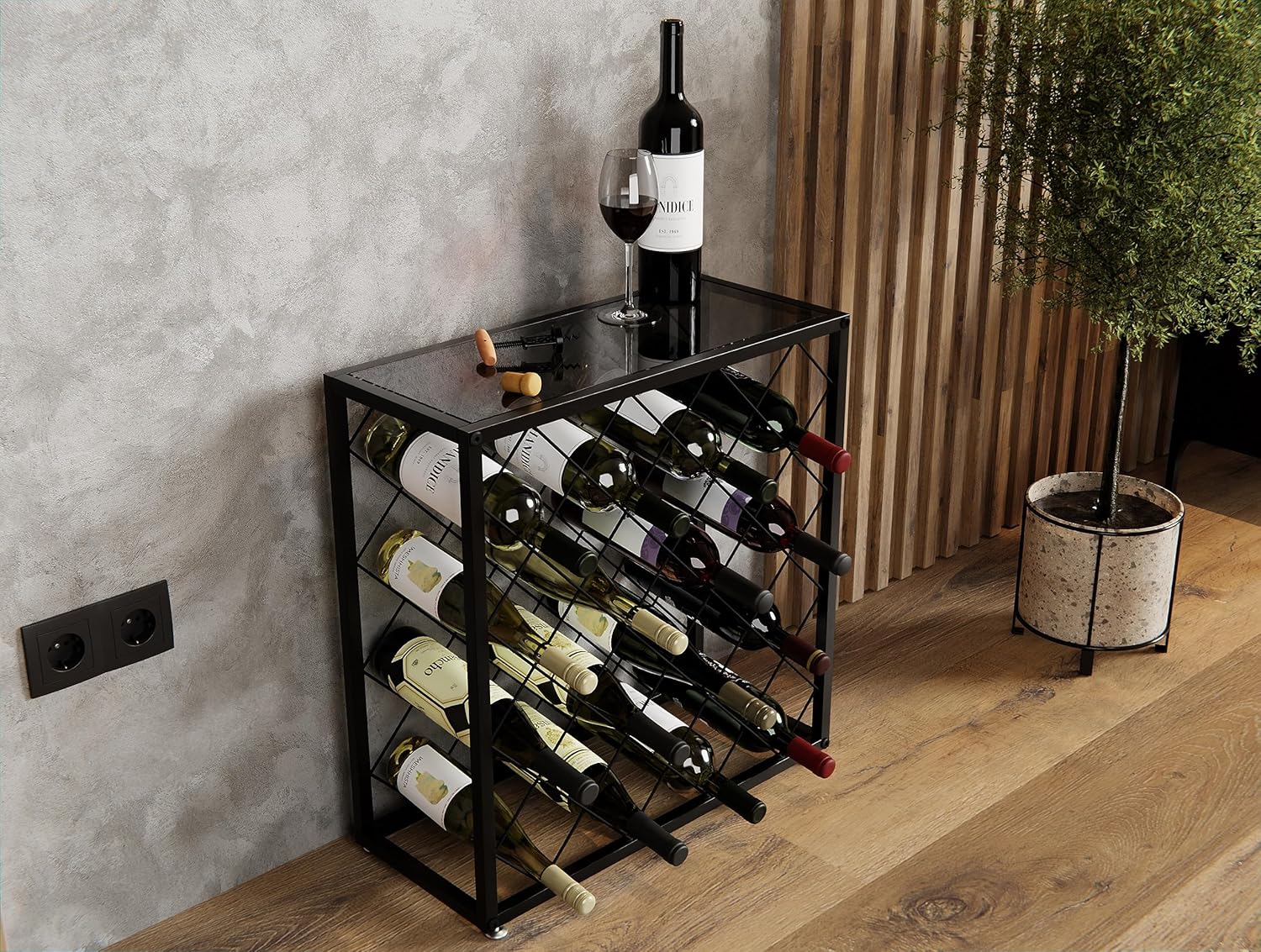 CARLA HOME Freestanding Metal Wine Rack for 25 Bottles - Image 2