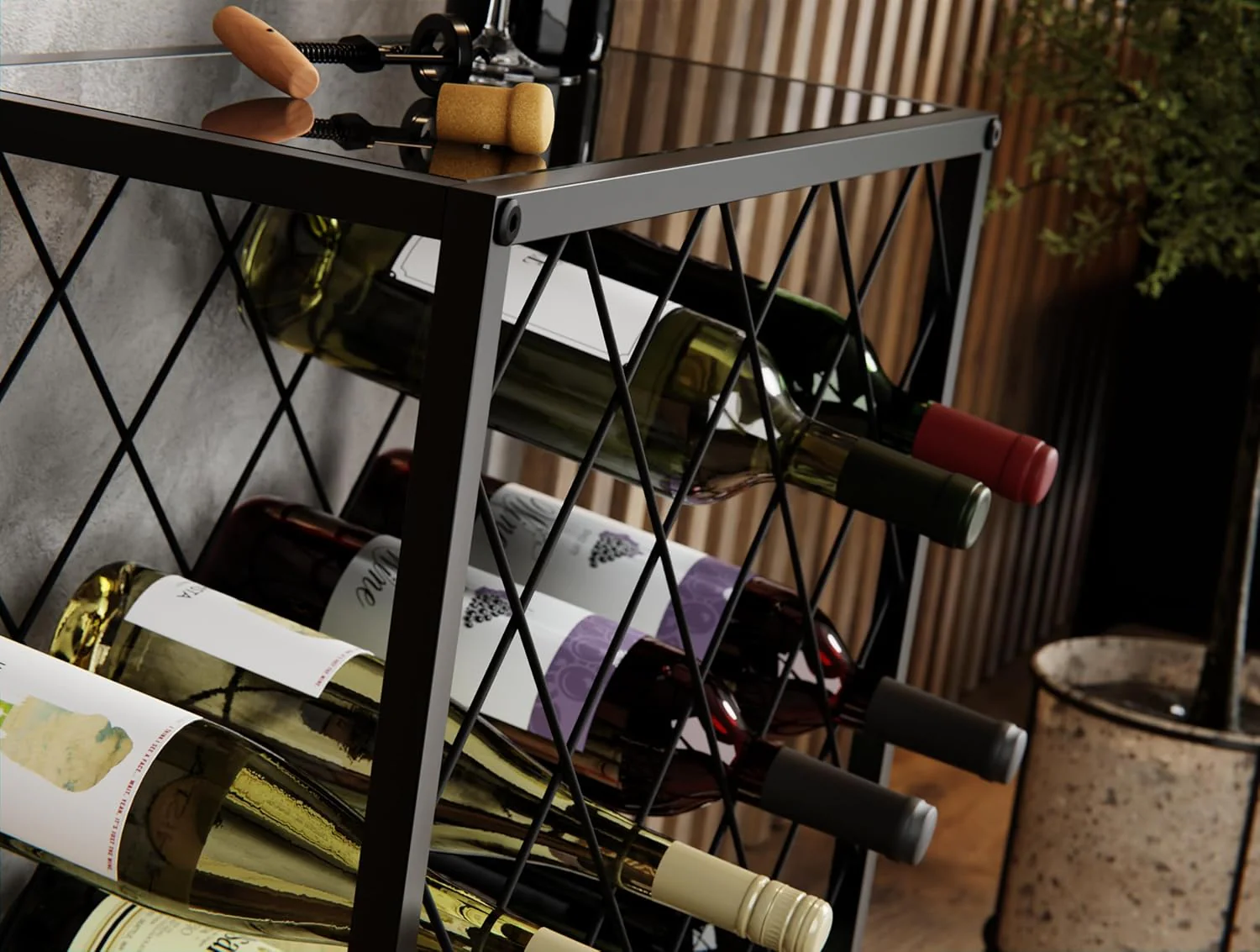 CARLA HOME Freestanding Metal Wine Rack for 25 Bottles - Image 3