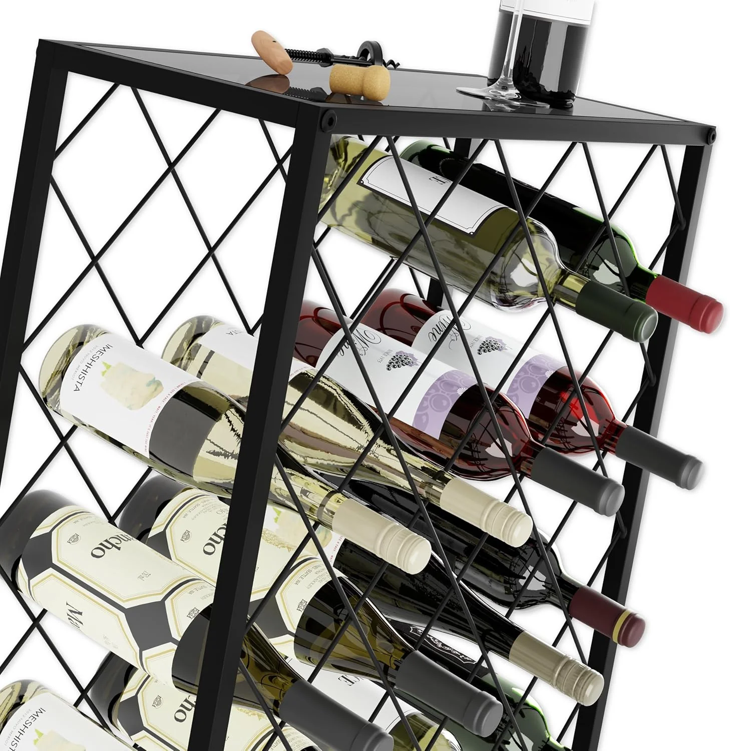 CARLA HOME Freestanding Metal Wine Rack for 25 Bottles - Image 6