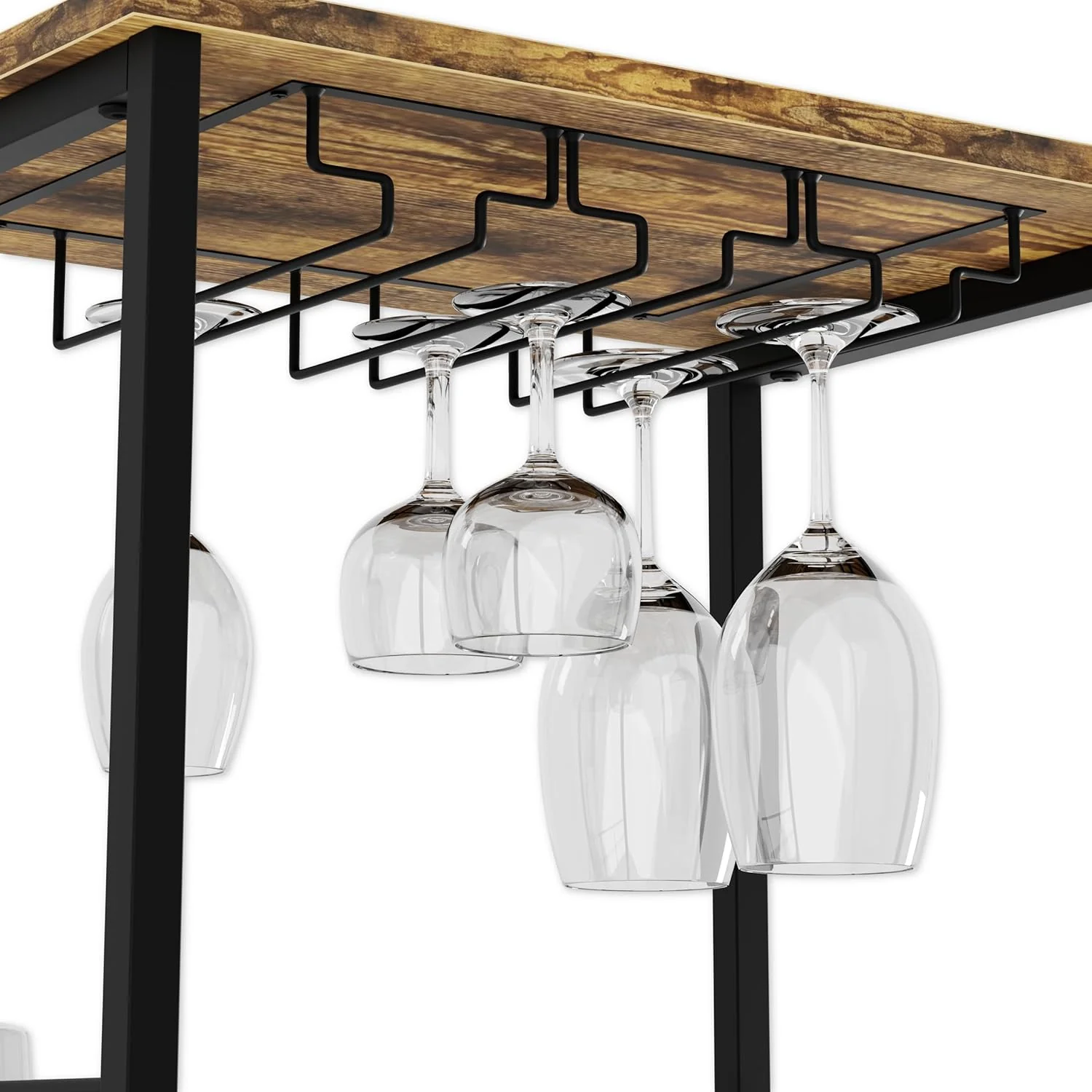 CARLA HOME Freestanding Wine Rack for 20 Bottles with Wood Countertop and Sturdy Metal Frame - Image 6