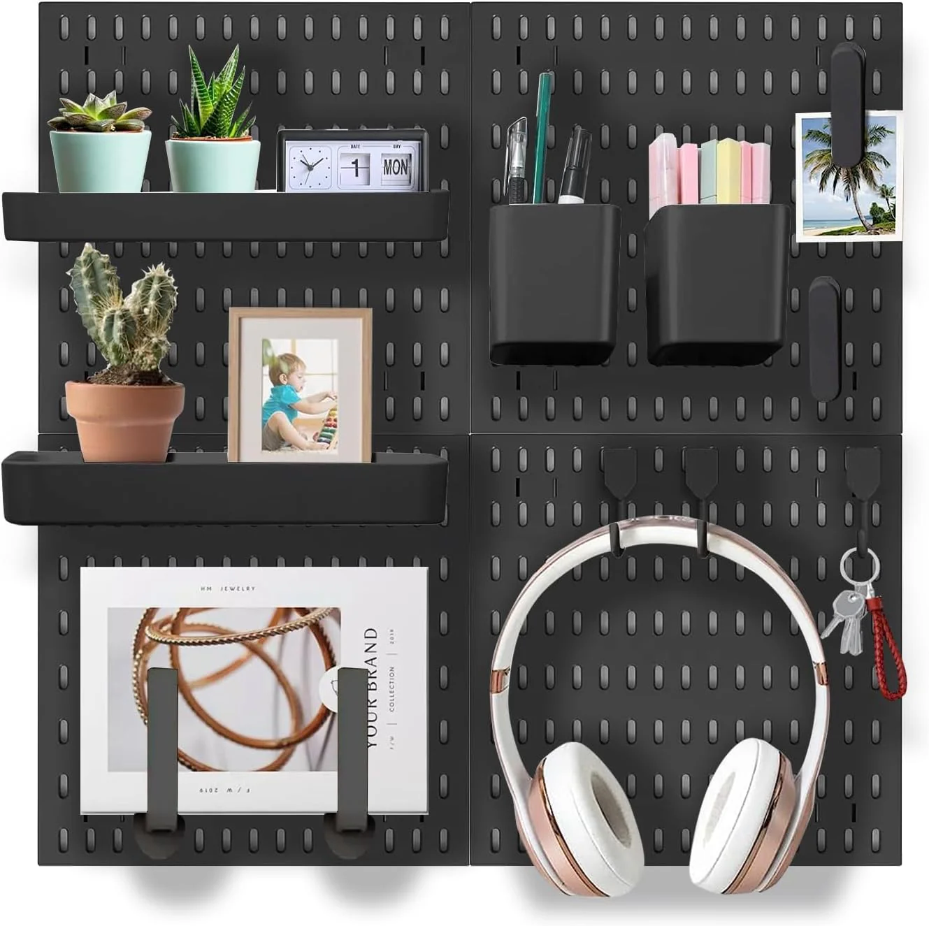 CARLA HOME Pegboard Combination Kit with 4 Pegboards and 18 Accessories Modular Hanging for Wall Organiser - Image 9