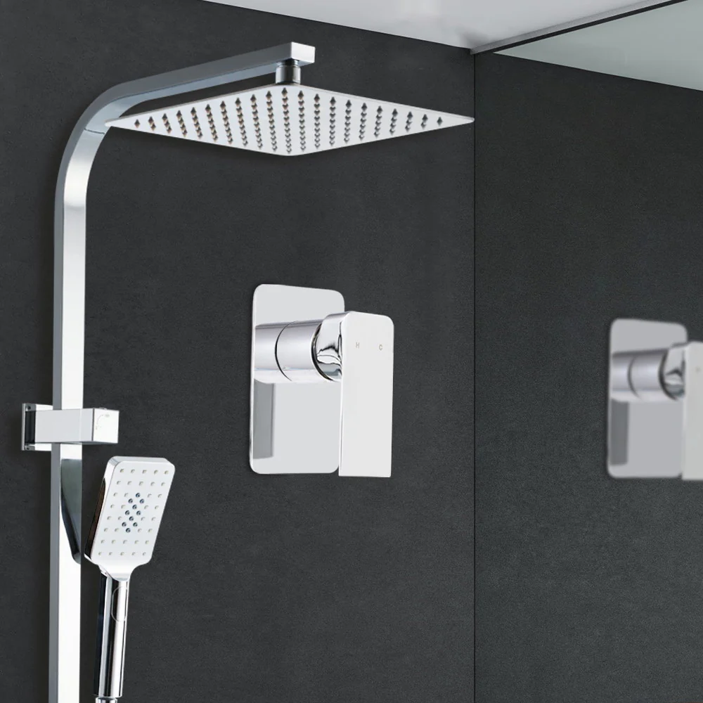 Cefito 10'' Rain Shower Head Set Handheld Square High Pressure Mixer Tap Chrome - Image 8