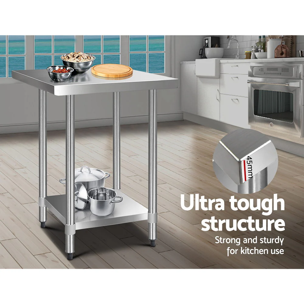 Cefito 760x760mm Stainless Steel Kitchen Bench 430 - Image 4
