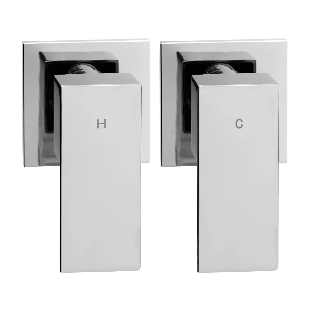 Cefito 8'' Rain Shower Head Wall Arm Square High Pressure Twins Tap Chrome - Image 3