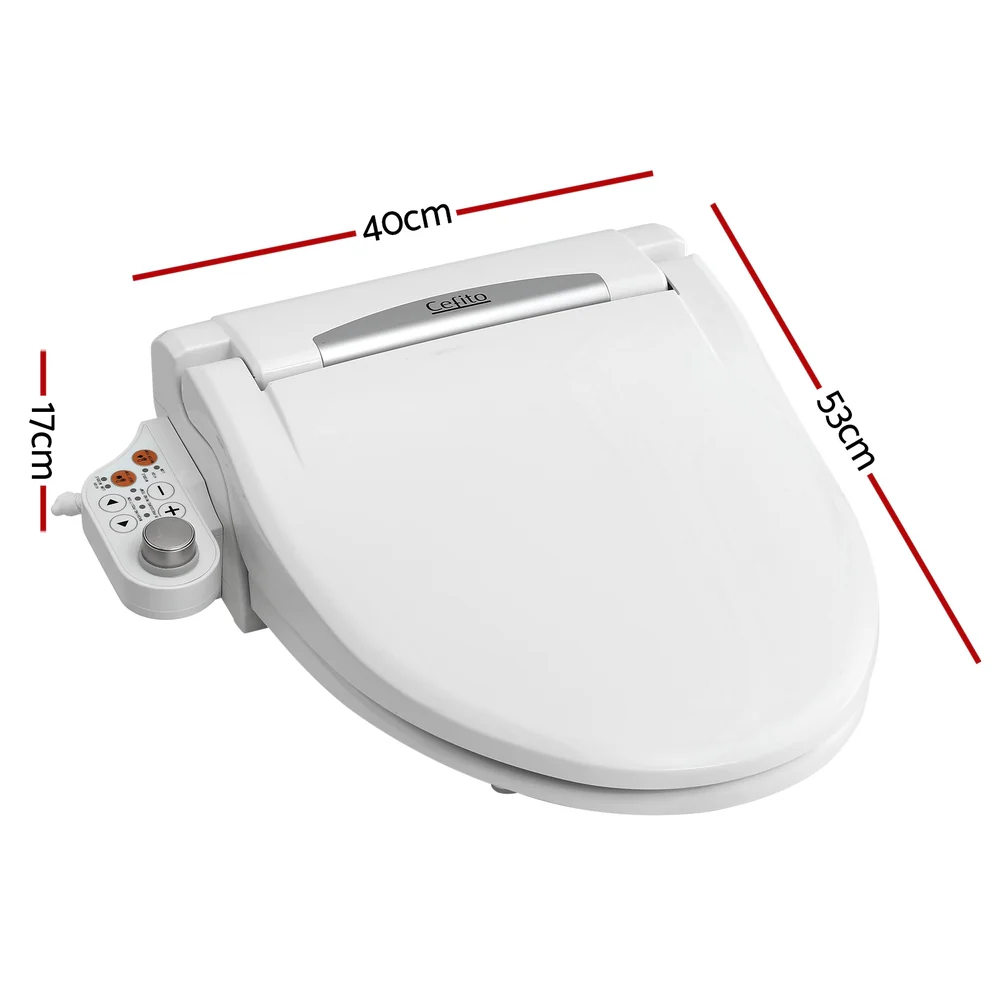 Cefito Electric Bidet Toilet Seat Cover LED Night Light Heated Seat with Remote - Image 2