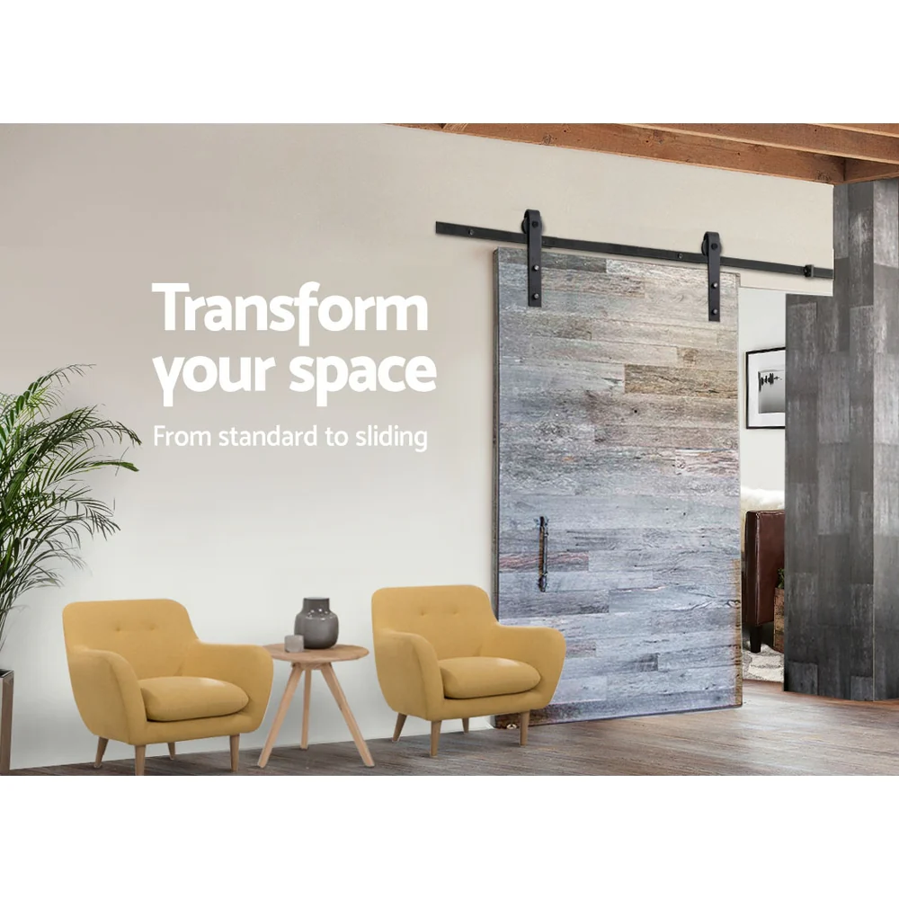Cefito Sliding Barn Door Hardware Track Set 2m - Image 4