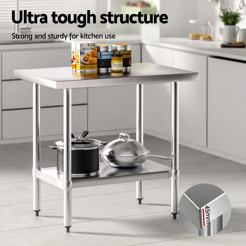 Cefito Stainless Steel Kitchen Benches Work Bench 910x610mm 430 - Image 5