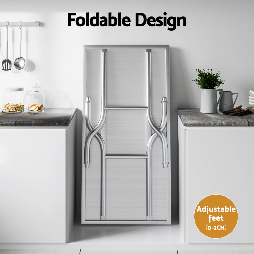 Cefito Stainless Steel Kitchen Benches Work Bench Food Foldable 430 - Image 6