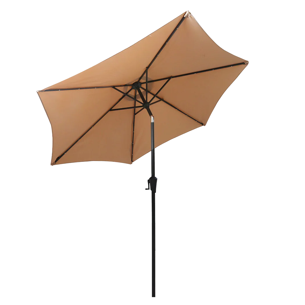 Centra 2.7M LED Outdoor Umbrella Base Stand Khaki - Image 8