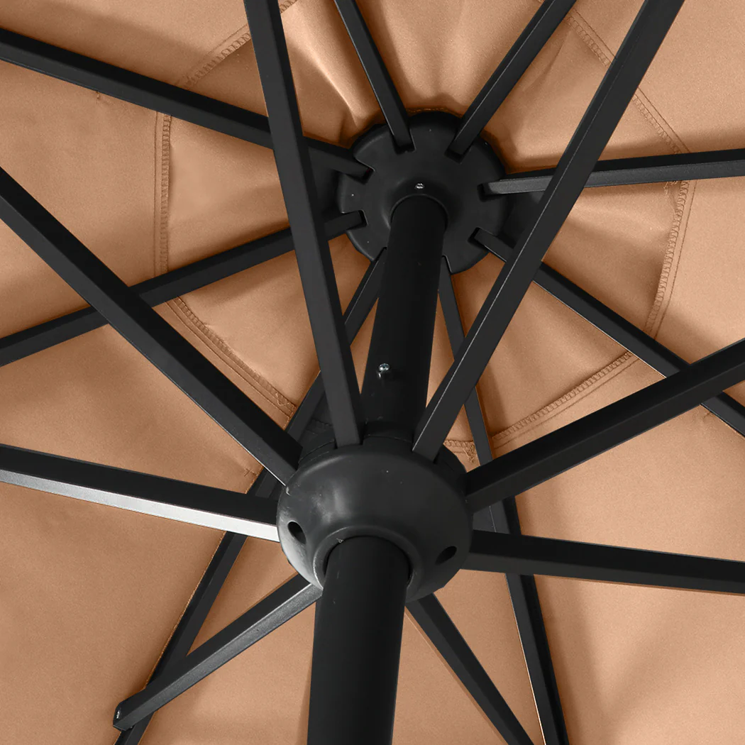Centra 3M LED Outdoor Umbrella Base Stand Khaki - Image 3