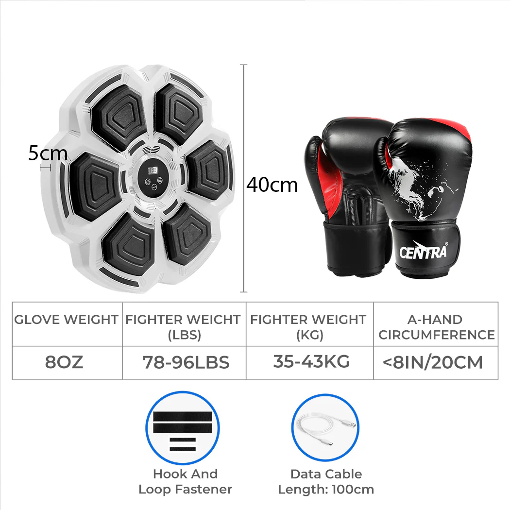 Centra Punching Box With 8OZ Boxing Glove Grey - Image 2