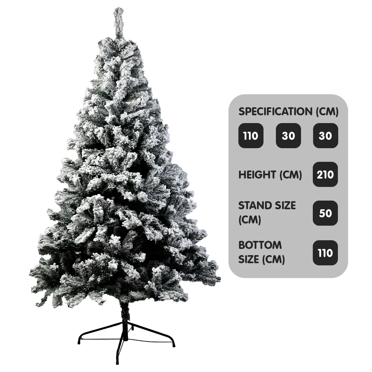 Christabelle Snow-Tipped Artificial Christmas Tree 2.1m 1200 Tips - Image 6
