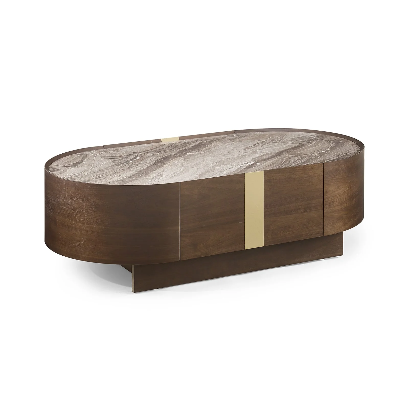 Coffee Table MDF Board Melamine Interior Ample Storage in Dark Walnut colour - Image 2