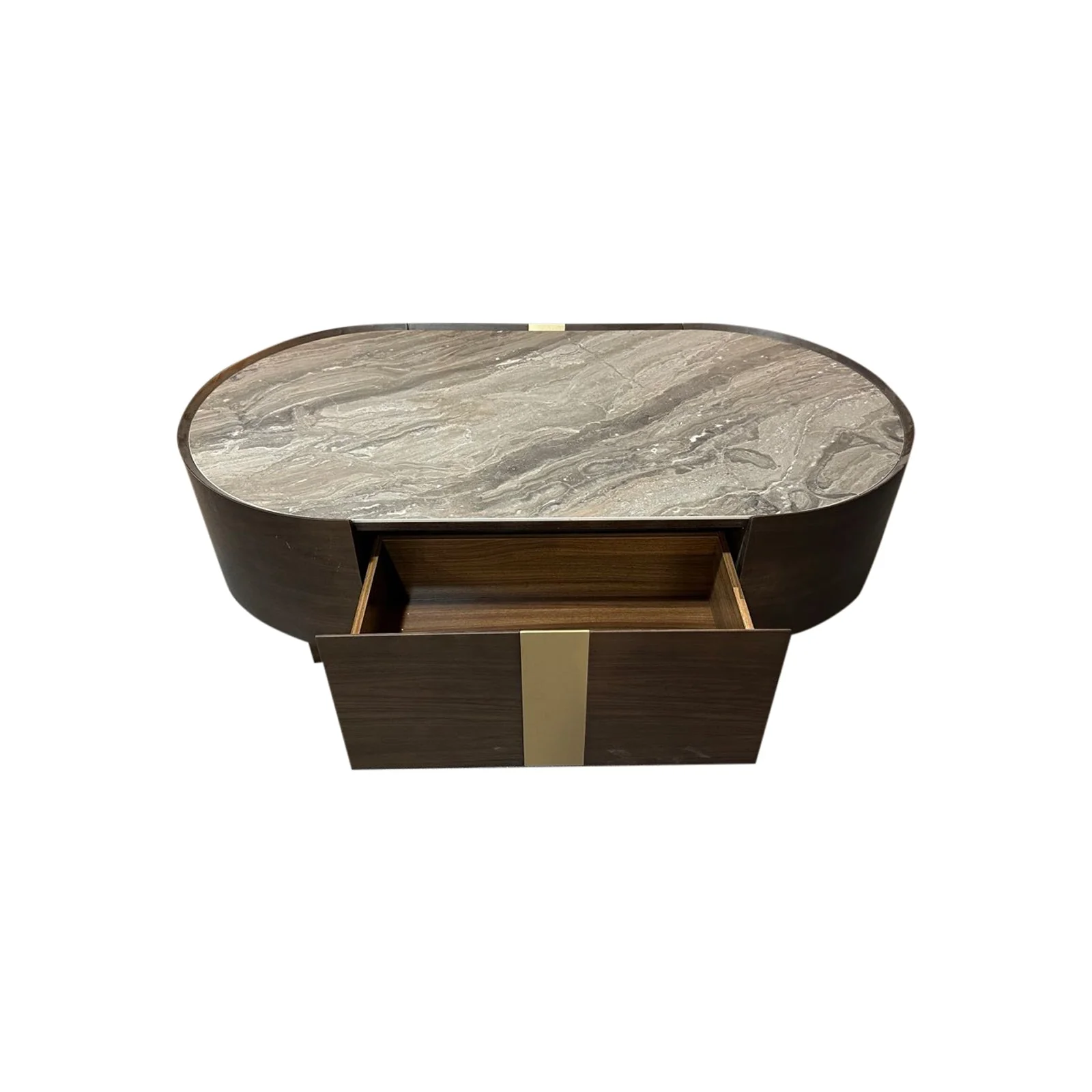 Coffee Table MDF Board Melamine Interior Ample Storage in Dark Walnut colour - Image 5