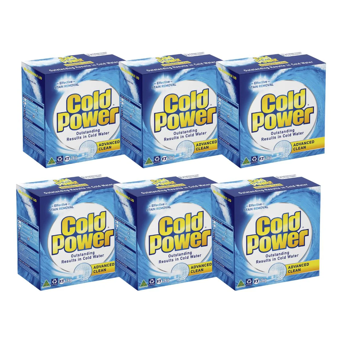 Cold Power 2kg Laundry Powder Advanced Clean Stain Remover x6 - Image 2