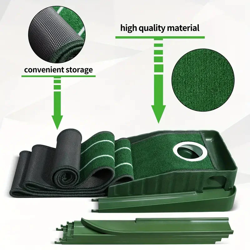 Compact Edition Portable Golf Putting Training Mat - Image 5