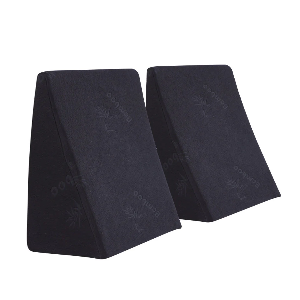 Cool Gel Memory Foam Bed Wedge Pillow Black 25+30 - Image 8
