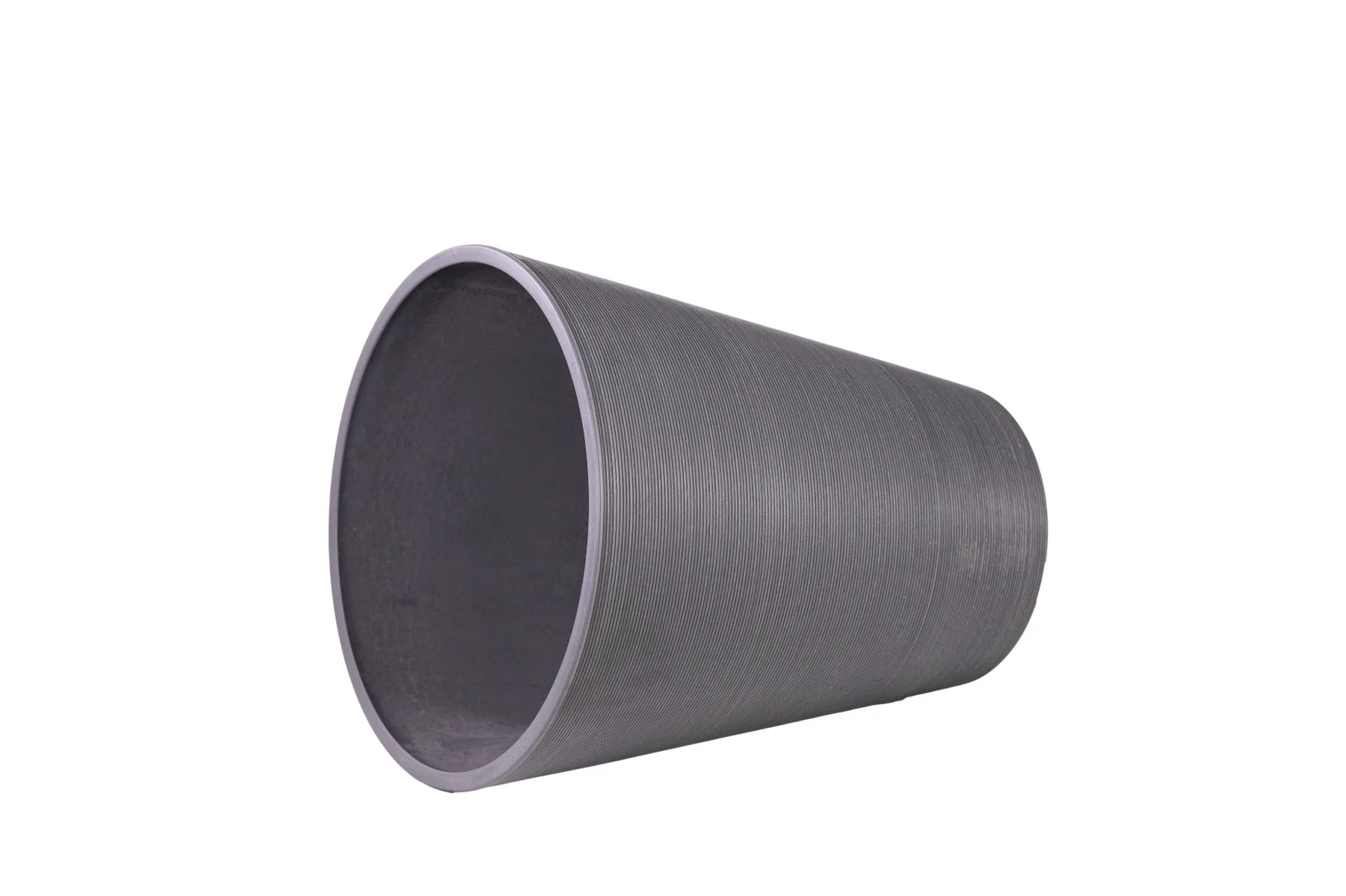 Decorative Large Modern Grey Round Black Planter 71cm - Image 2