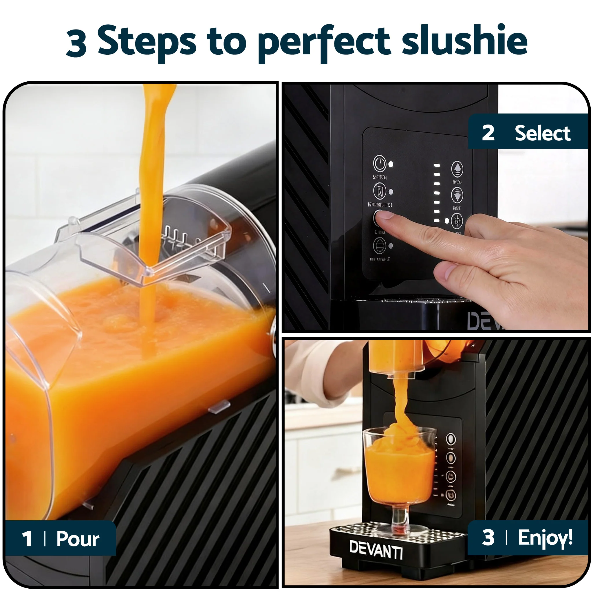 Devanti 1.8L Slushie Machine Maker Frozen Smoothies Milkshakes Black - Image 11