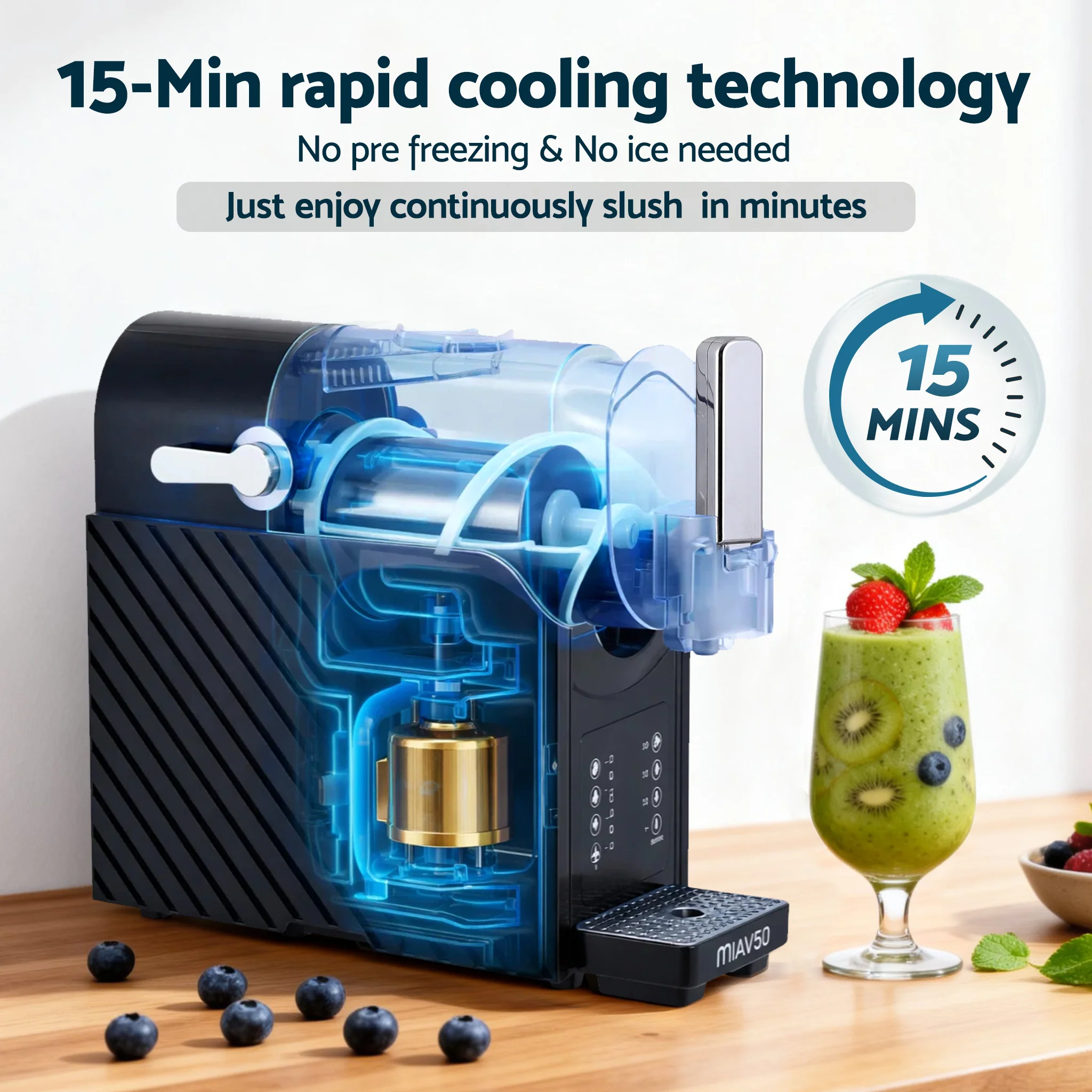Devanti 1.8L Slushie Machine Maker Frozen Smoothies Milkshakes Black - Image 7