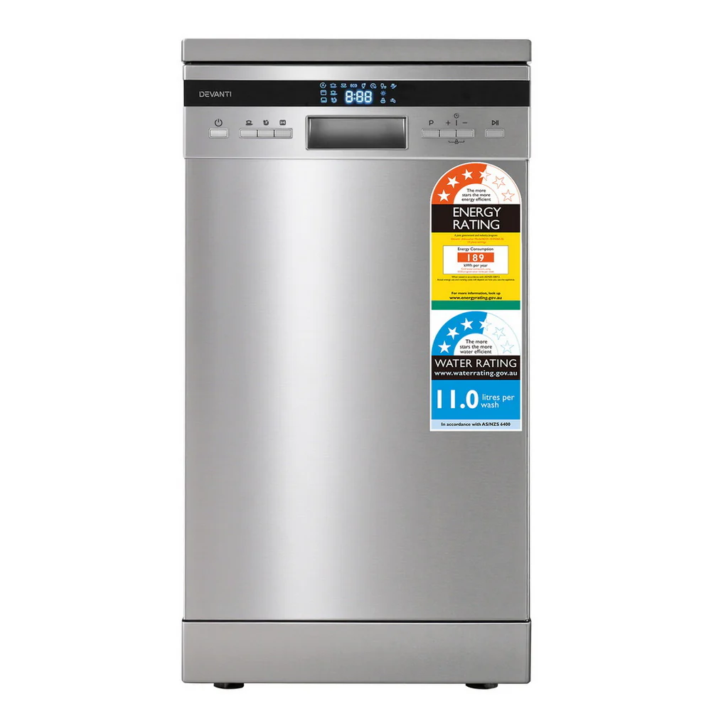 Devanti 10 Place Settings Freestanding Dishwasher Silver