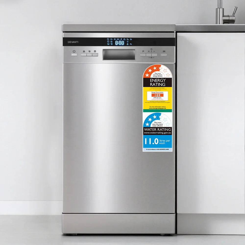 Devanti 10 Place Settings Freestanding Dishwasher Silver - Image 7