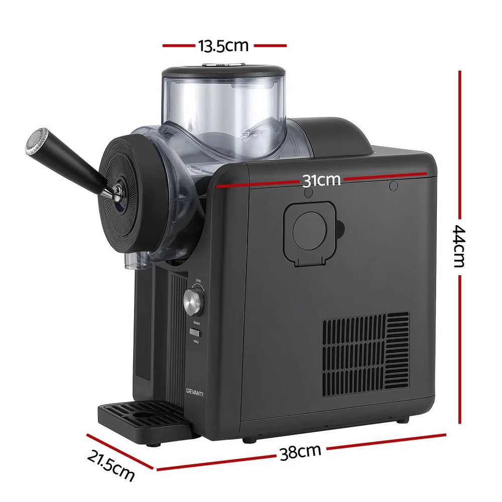 Devanti 2L Slushie Machine Ice Cream Maker Frozen Smoothies Milkshakes Black - Image 3