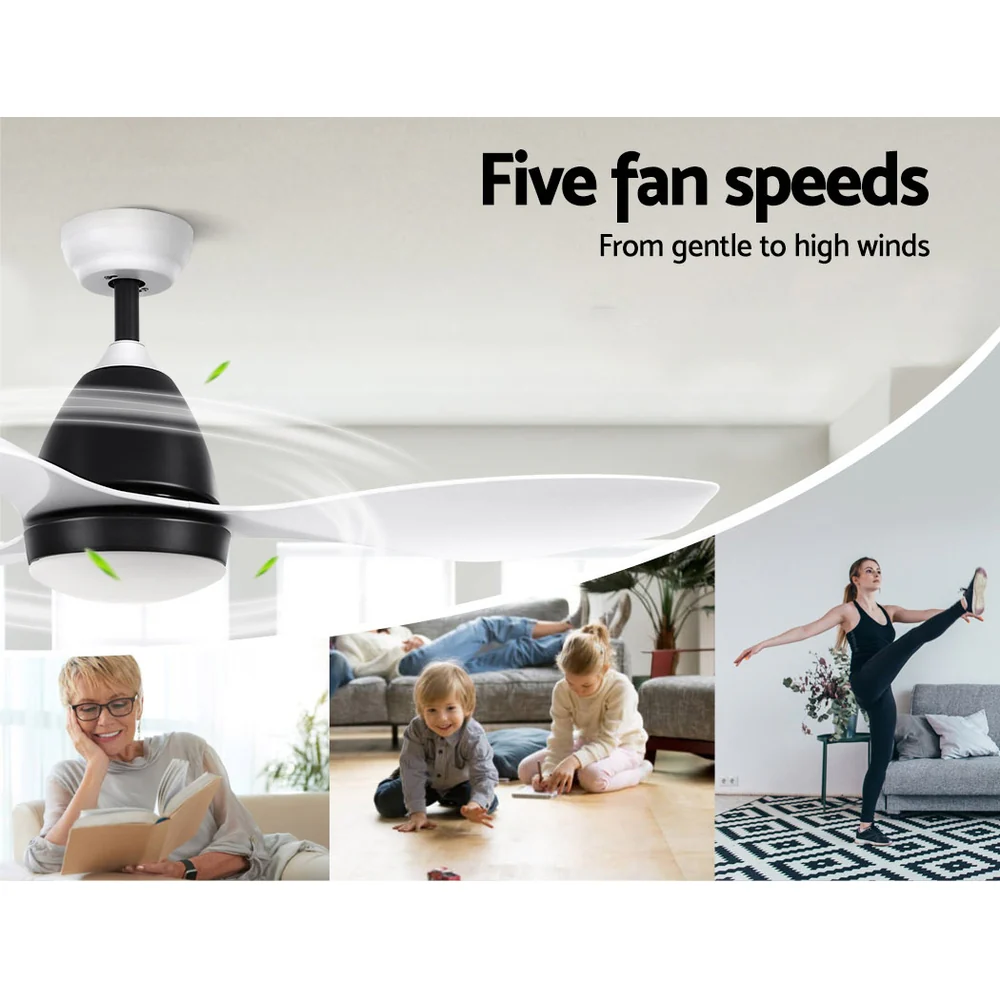 Devanti 48'' Ceiling Fan DC Motor w/Light w/Remote - White - Image 3