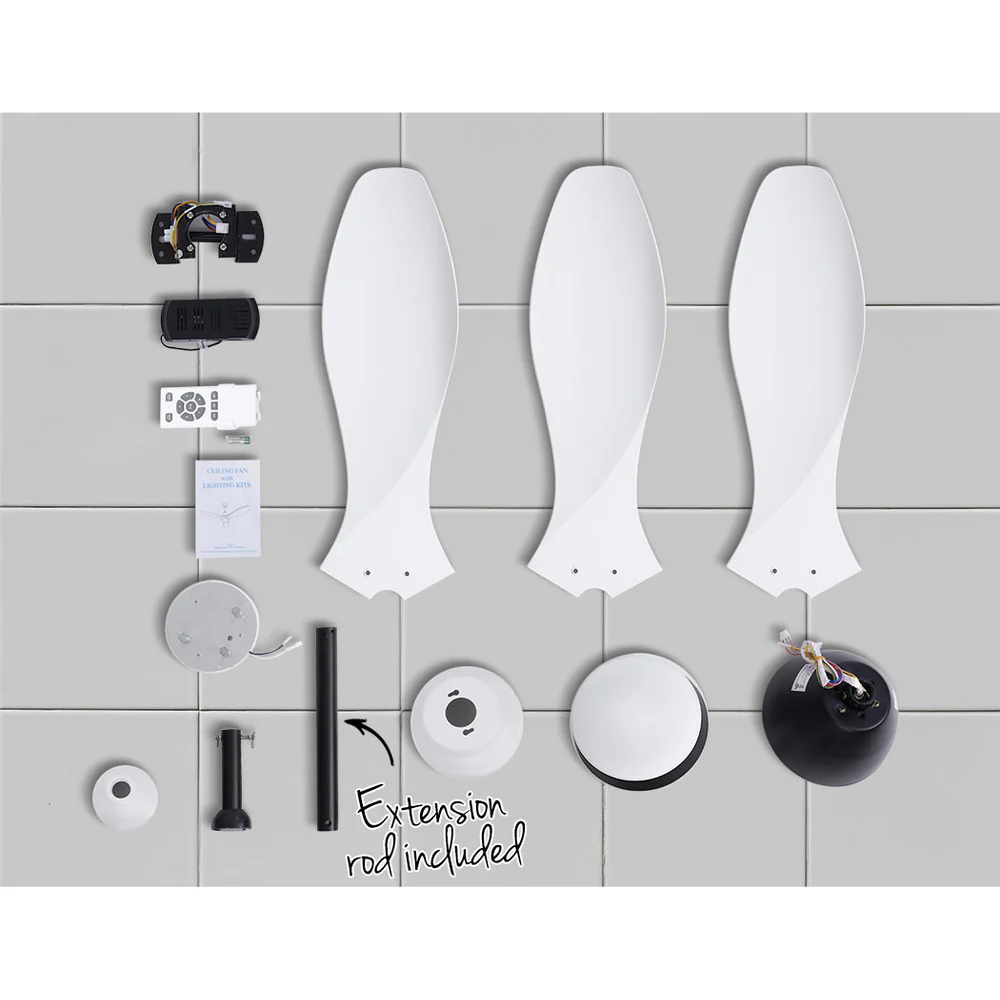 Devanti 48'' Ceiling Fan DC Motor w/Light w/Remote - White - Image 6