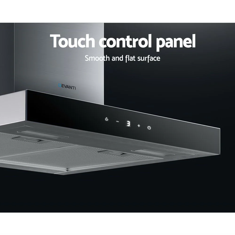 Devanti 600mm Range Hood 60cm Rangehood Glass Stainless Steel - Image 3