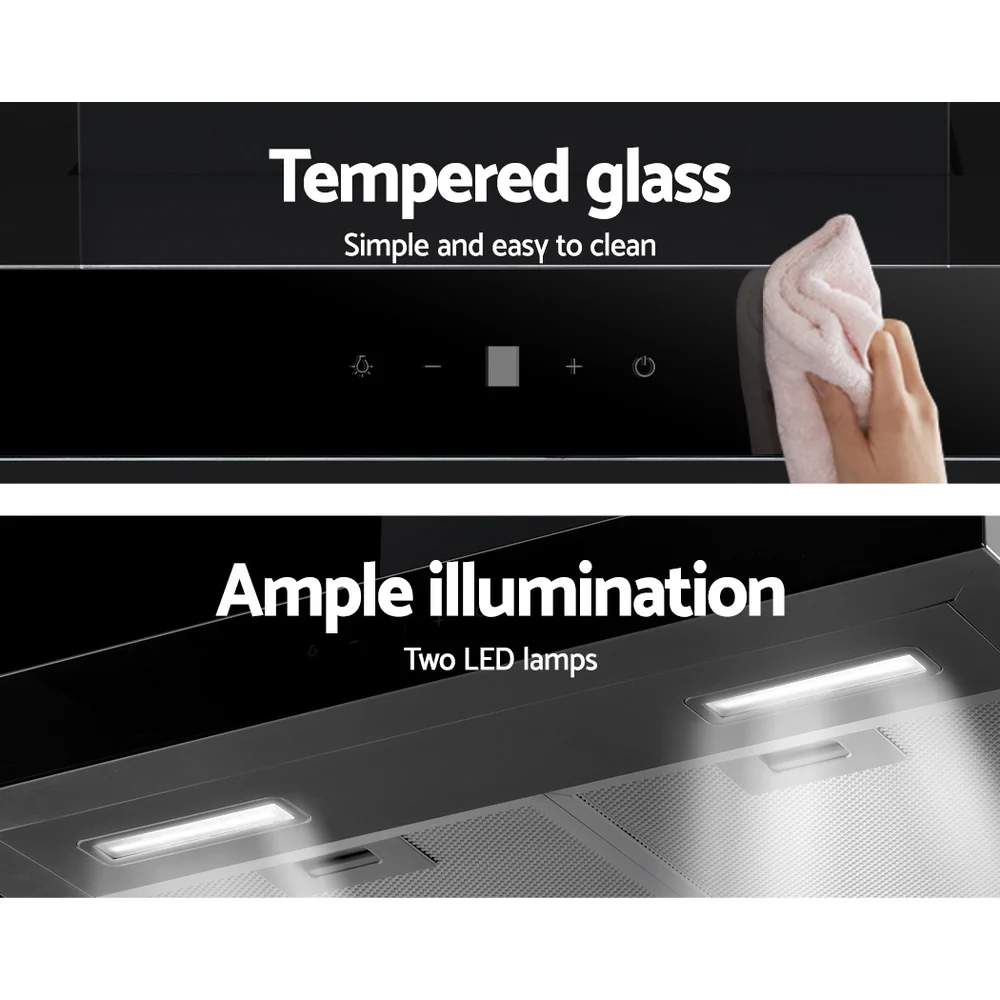 Devanti 600mm Range Hood 60cm Rangehood Glass Stainless Steel - Image 6