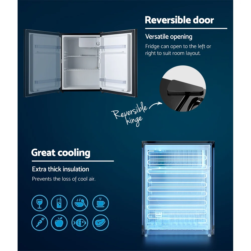 Devanti 70L Bar Fridge Black - Image 6