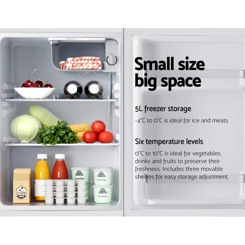 Devanti 70L Portable Mini Bar Fridge - White - Image 5