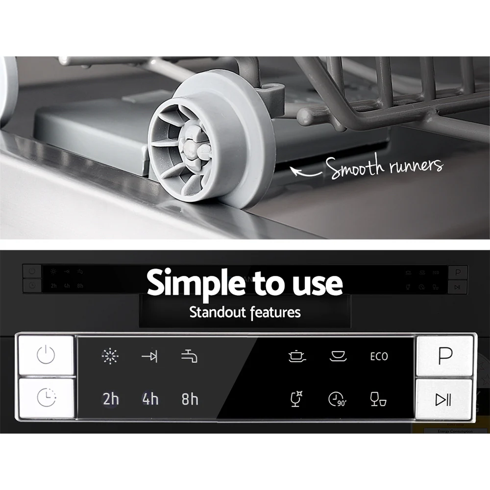 Devanti 8 Place Settings Benchtop Dishwasher Sliver - Image 6