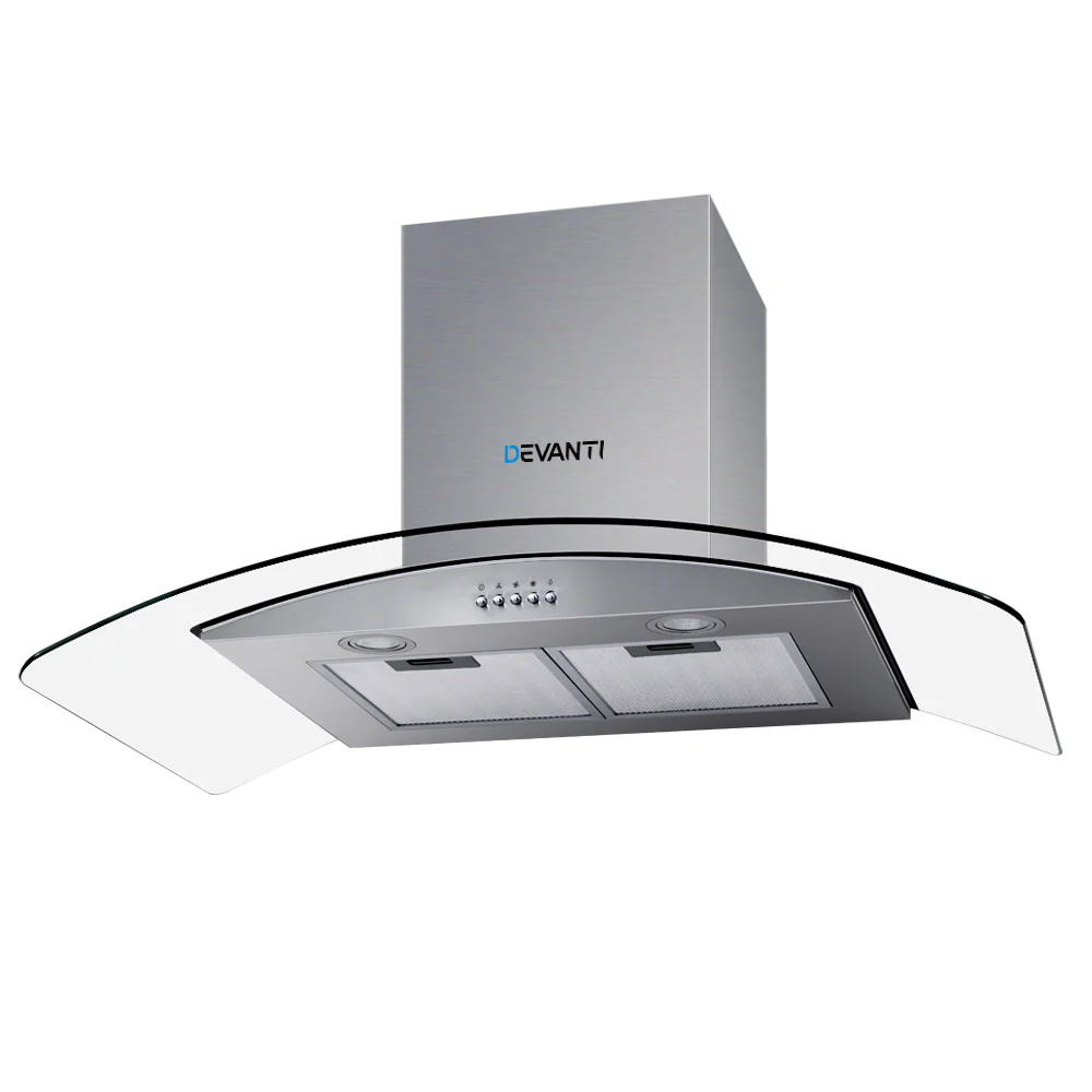 Devanti 900mm Range Hood 90cm Rangehood Glass Canopy - Image 8